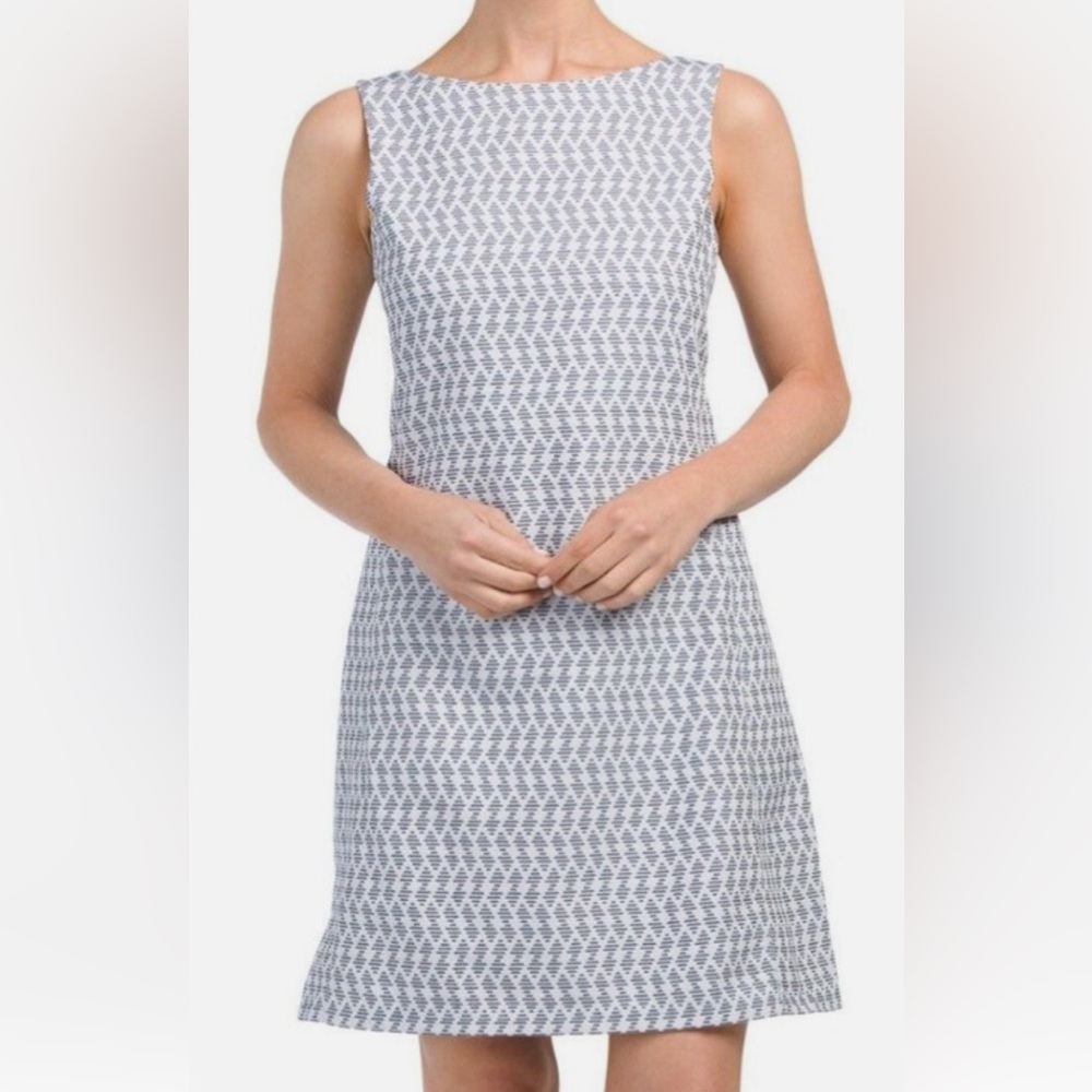 Theory Mivrill Mayview Brisk Blue Multi Shift Dress Size 8
